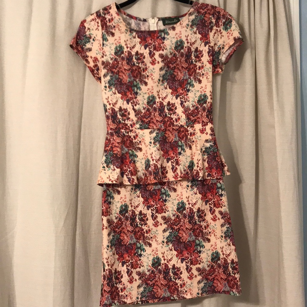 Maude floral peplum dress